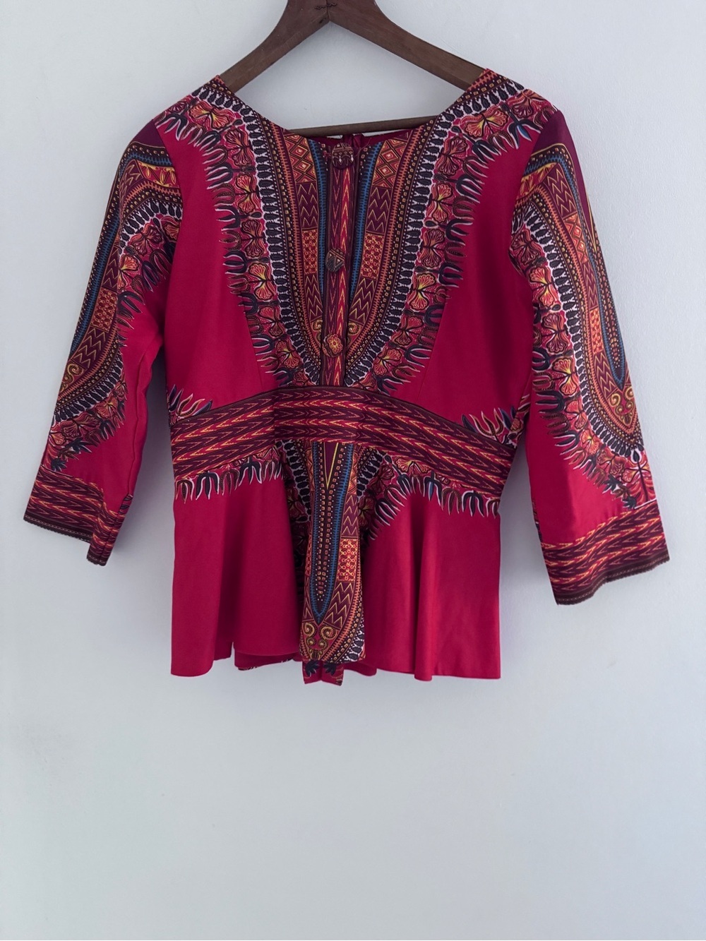 Hand made Vibrant Red Printed top
